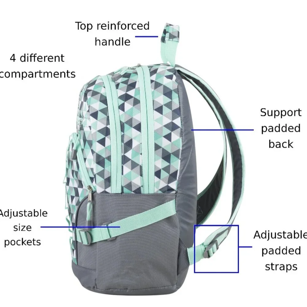 FUEL Hiking Laptop Backpack College Bookbag Travel Daypack 5 Compartments